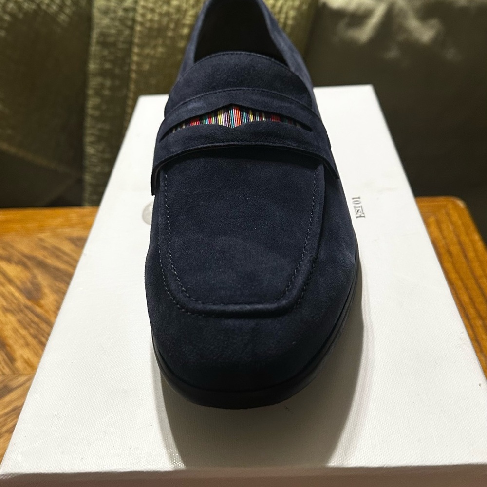 Robert Graham Dark Blue Loafers with Multicolor Accent